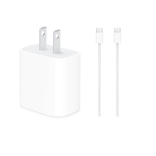 Original Apple Fast Charging Bundle – 20W USB-C Adapter & C-C Charge Cable (1m)