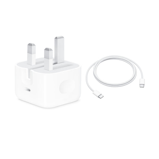 Original Apple Fast Charging Bundle – 20W USB-C Adapter & C-C Charge Cable (1m)